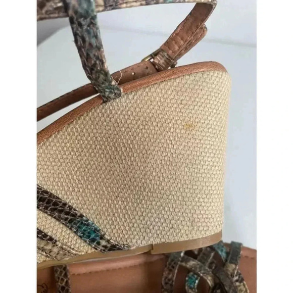 Women's Lucky Brand Brown and Turquoise Wedges Size 8 - Picture 8 of 11